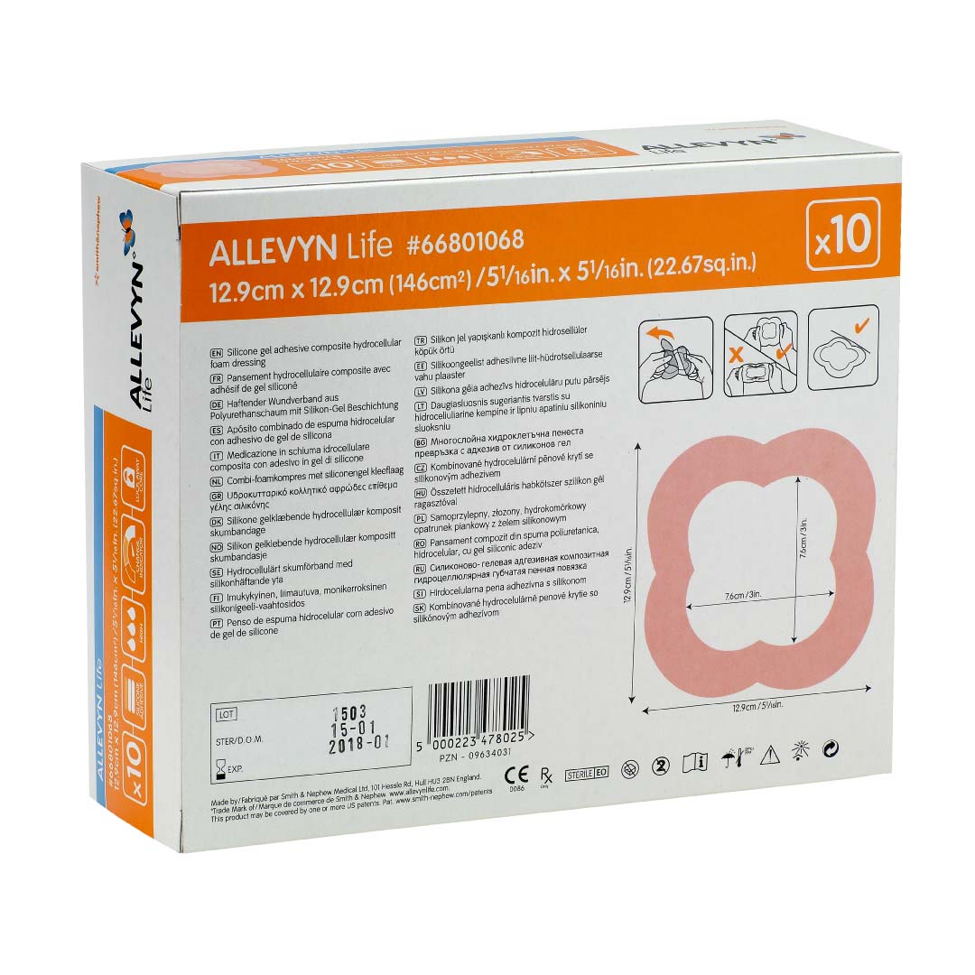 Smith & Nephew Smith+Nephew Allevyn Life Foam Dressing Medium 12.9 x 12.9 cm