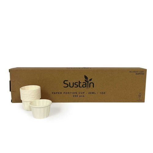 Sustain Sustain Paper Portion Cup Pleated White 28ml