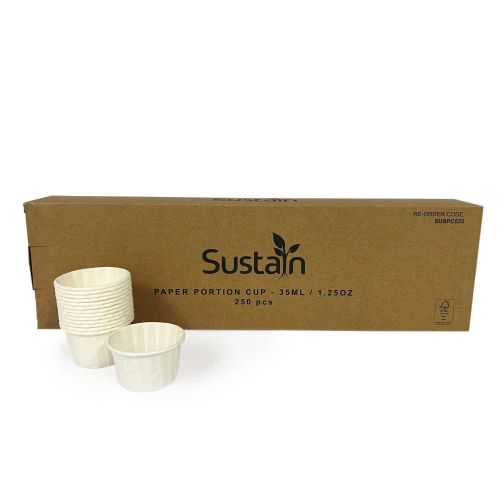 Sustain Sustain Paper Portion Cup Pleated White 35mL