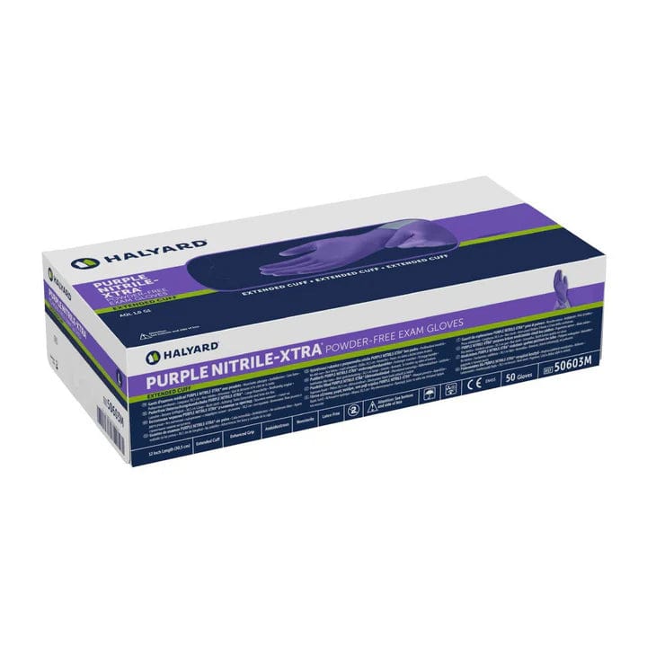 Halyard Halyard Purple Nitrile XTRA Long Cuff Exam Gloves Large