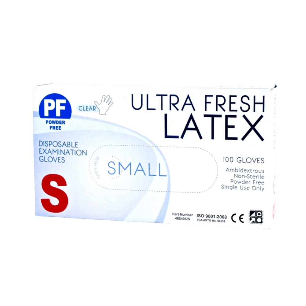 Ultra Health Ultra Fresh Disposable Latex Powder Free Gloves Small BUN468405S__BX